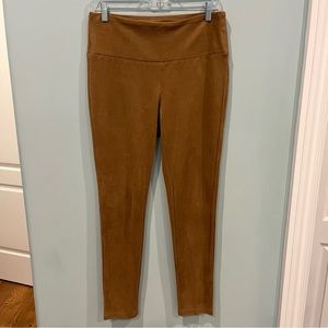 J McLaughlin Women's Lori Leggings Vegan Faux Suede Brown Pull On Size M
